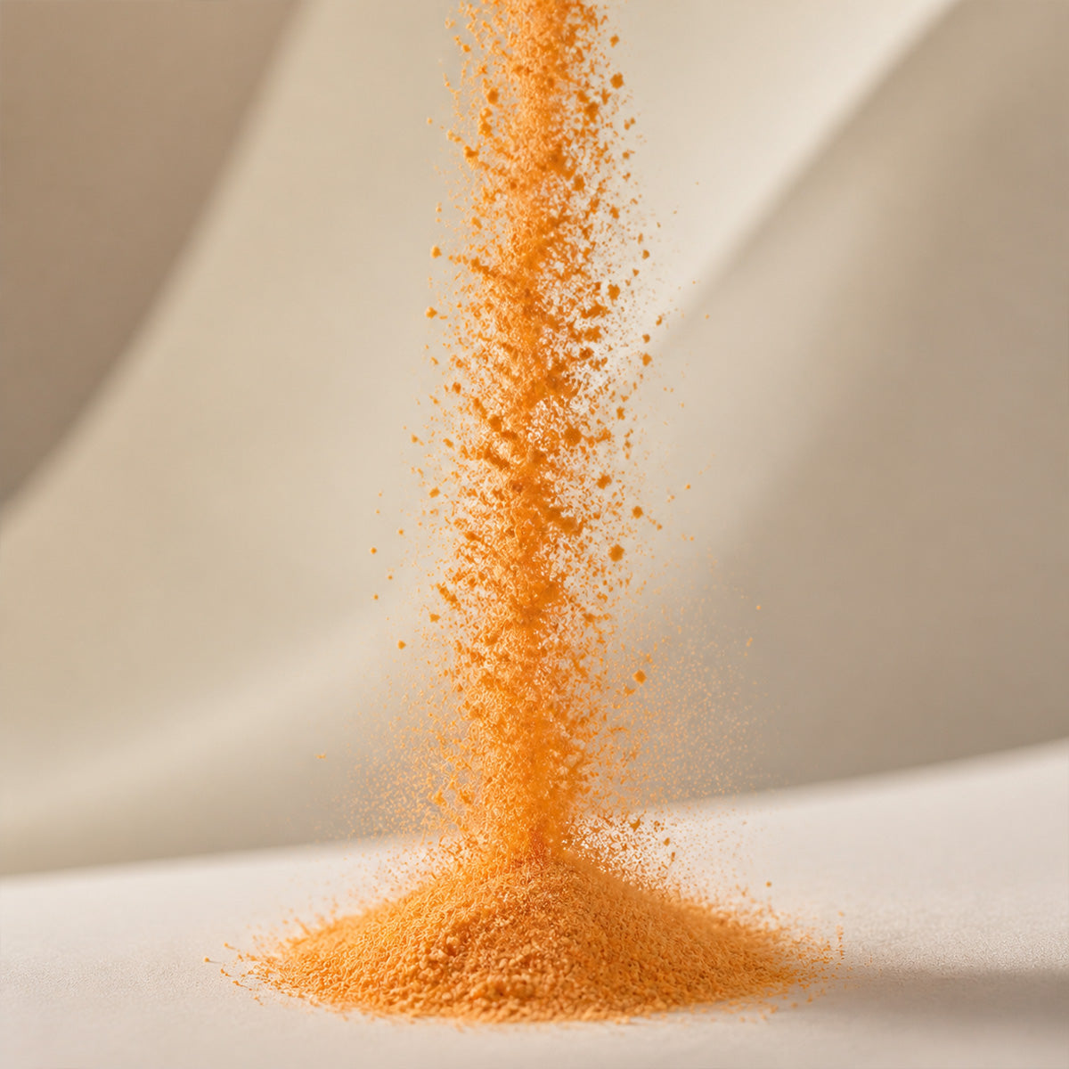 Amber Brain Ritual powder pouring into a cone on warm linen