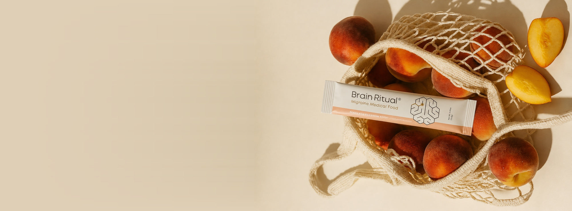 Brain Ritual guarantee background in warm peach tones