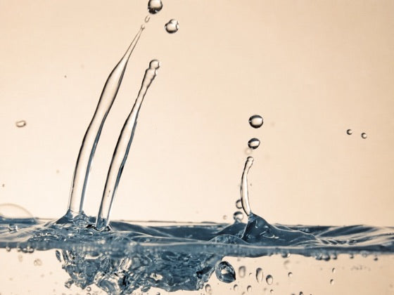 Water droplets and splash